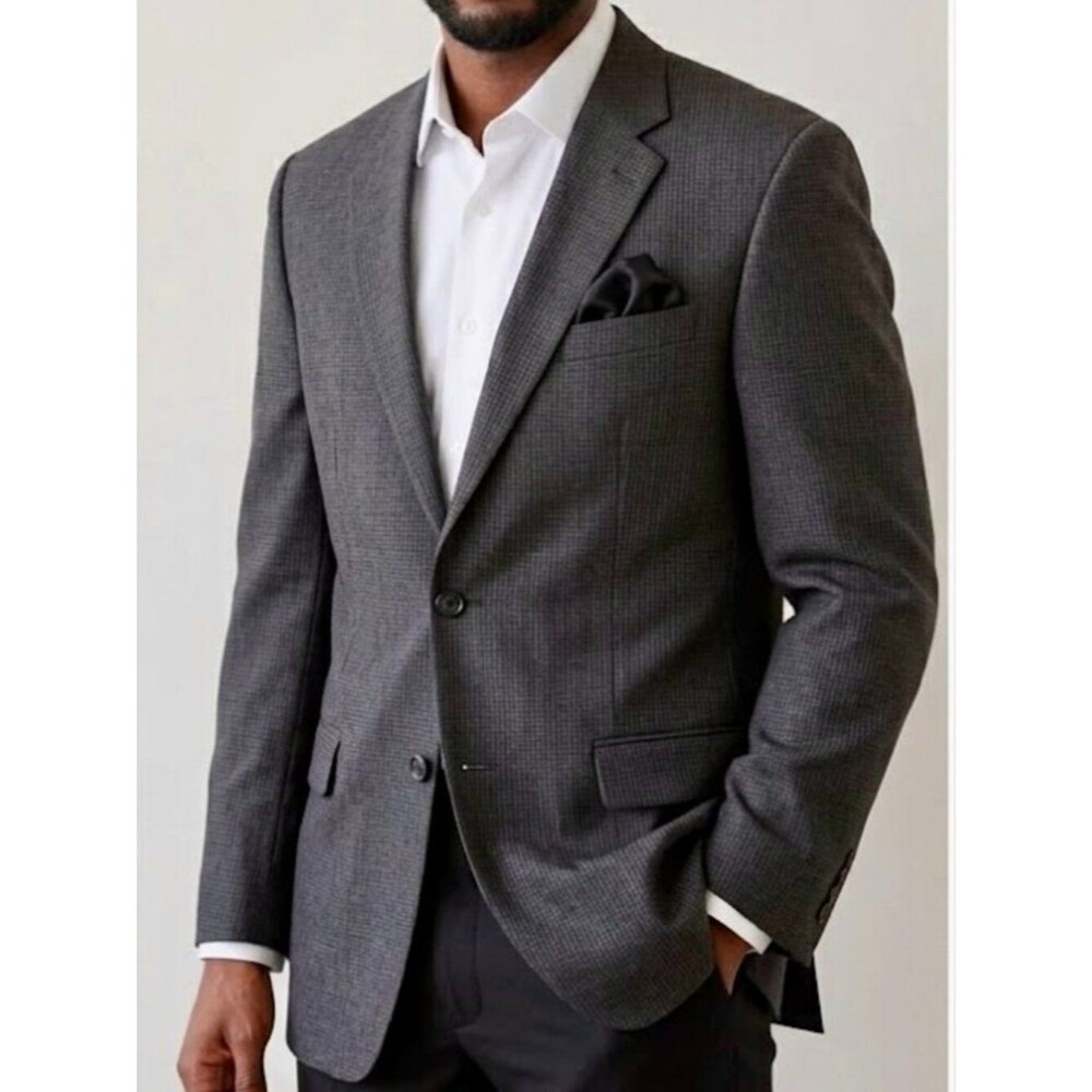 Andrew Fezza Checkered Blazer Sport Coat SZ 40L